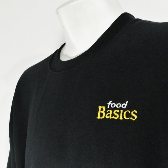 FOOD BASICS Grocery Store Employee Uniform Black Sweatshirt Shirt Size L Large - Picture 2 of 11